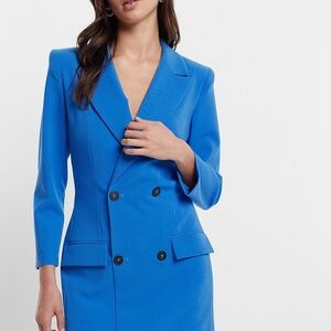 Express Double Breasted Padded Shoulder Mini Blazer Dress NEW XS